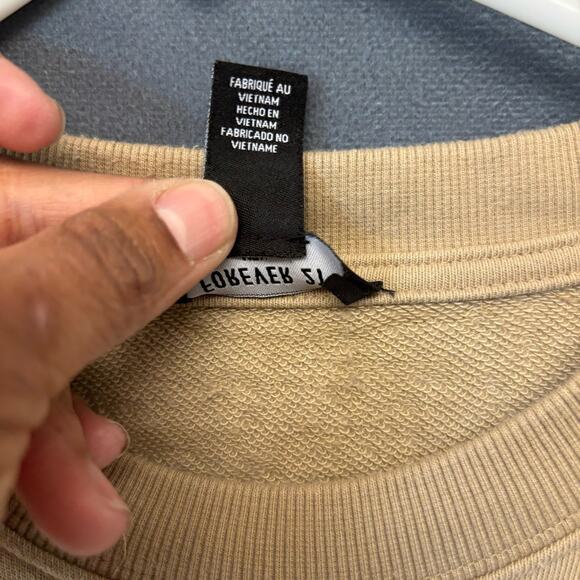 Y2K Crewneck Sweatshirt World Peace Sign Mens Large Forever 21 Embroidered - Picture 5 of 8